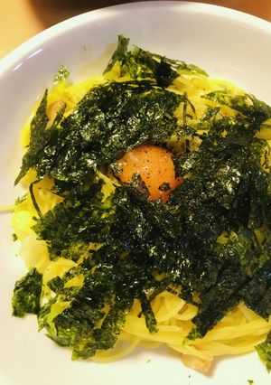 和風パスタ●長葱＆茸の海苔たまごパスタ-レシピのメイン写真
