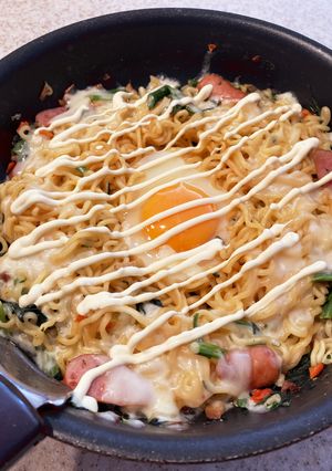 辛ラーメンアレンジ(汁なしカレー味)-レシピのメイン写真