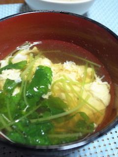 三つ葉とふわふわ卵のお吸い物-レシピのメイン写真