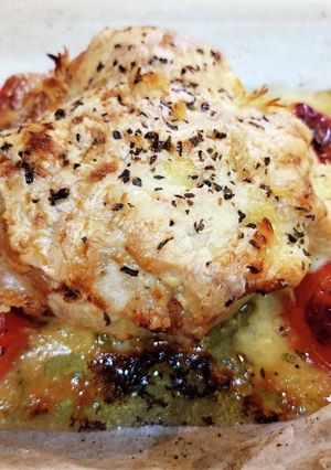 ポークとWスライスチーズ、トマト添-レシピのメイン写真