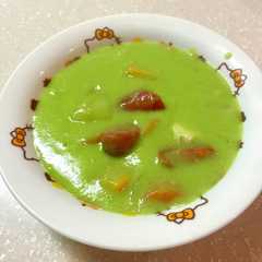 รูปของ キャベツの外葉でグリーンクリームシチュー