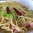 フライパンでペペロンチーノ