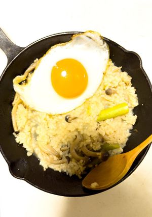 簡単！アスパラとしめじのリゾット♪-レシピのメイン写真