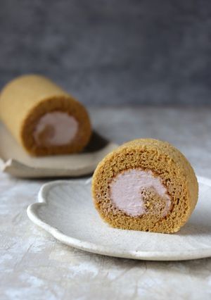 黒糖とあんこクリームのロールケーキ-レシピのメイン写真