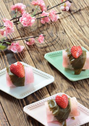 いちごの桜餅-レシピのメイン写真