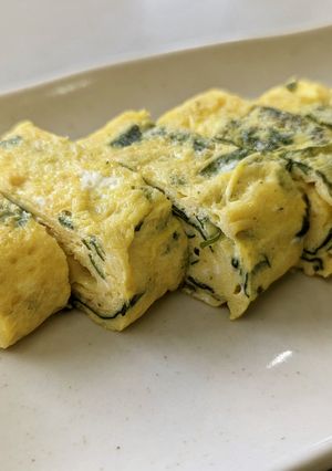 即席わかめスープを使用した卵焼き♪-レシピのメイン写真