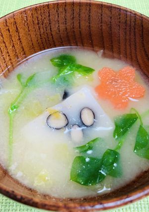 黒豆餅とハコベのお雑煮-レシピのメイン写真