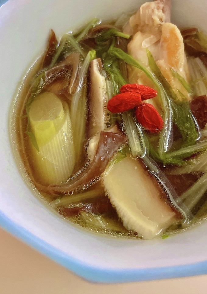水菜と鶏肉と椎茸のほっこり薬膳風スープ-レシピのメイン写真
