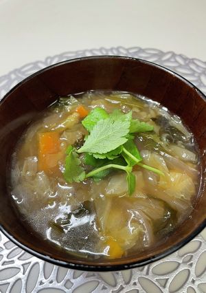 野菜だけでサンラータン風スープ-レシピのメイン写真