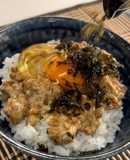 納豆たまご×牛角ふりかけのりご飯