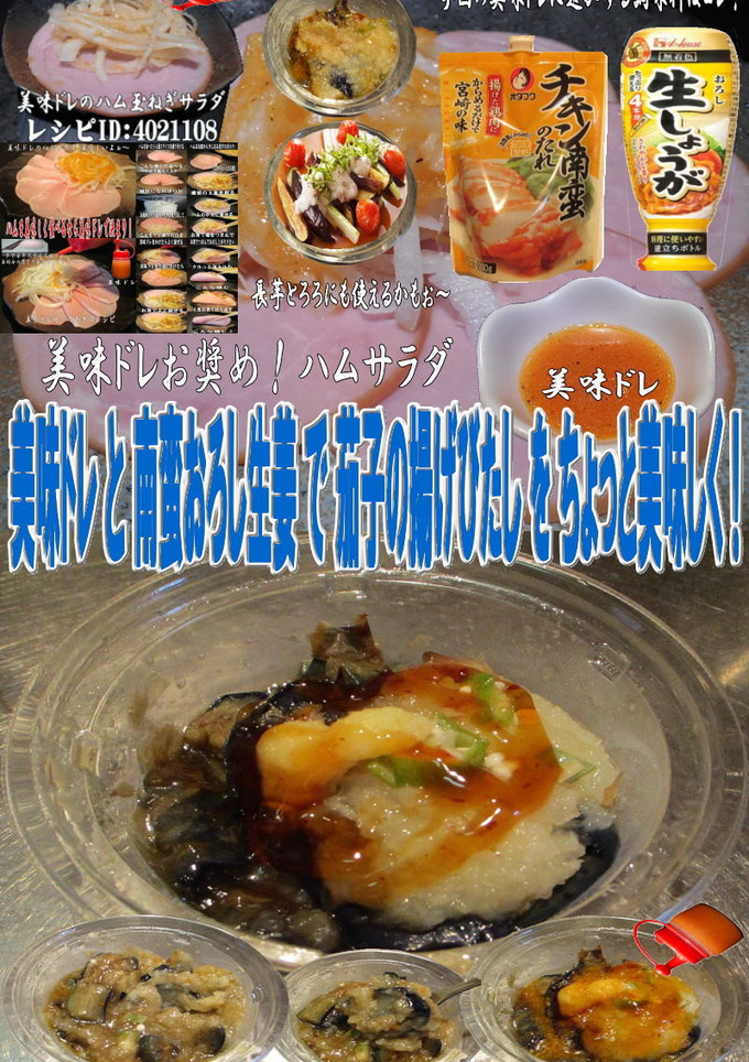 美味ドレと南蛮おろし生姜で茄子の揚げ浸し-レシピのメイン写真