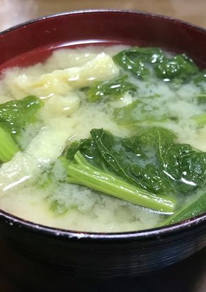菜花と油揚げの味噌汁-レシピのメイン写真
