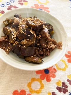 簡単・時短で牛肉とナスの甘辛炒め-レシピのメイン写真