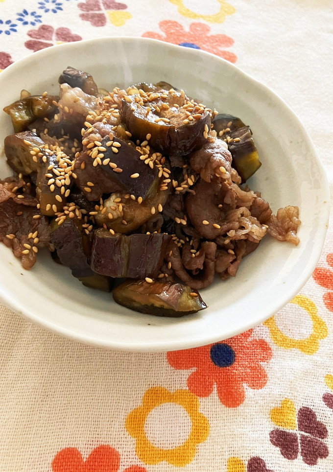 簡単・時短で牛肉とナスの甘辛炒め-レシピのメイン写真