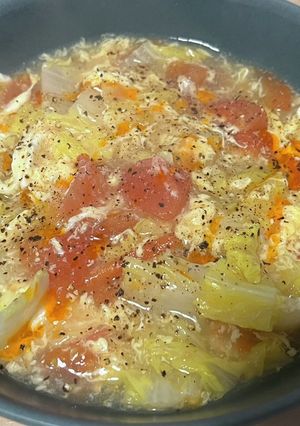 トマト白菜酸辣スープ-レシピのメイン写真