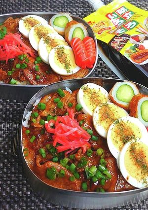 ボリューム満点！モリモリ甘味噌豚丼弁当-レシピのメイン写真