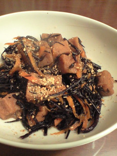 揚げ高野豆腐とひじきの煮物-レシピのメイン写真