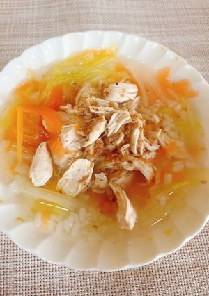 【朝食】身体ぽかぽか♪生姜の鶏雑炊-レシピのメイン写真