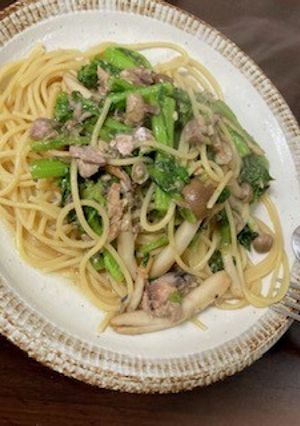 なばなとサバ缶の和風パスタ-レシピのメイン写真