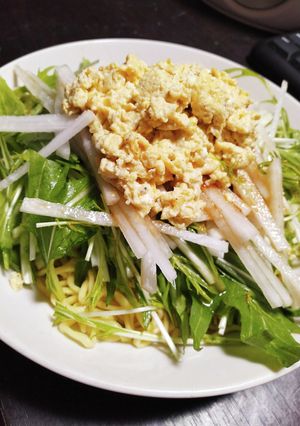 水菜&大根でシャキシャキラーメンサラダ-レシピのメイン写真