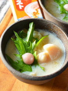 たらこペーストで白菜とホタテの豆乳スープ-レシピのメイン写真