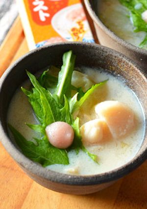 たらこペーストで白菜とホタテの豆乳スープ-レシピのメイン写真