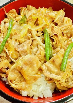 パパッと簡単！新玉ねぎ豚ロースの甘辛豚丼-レシピのメイン写真