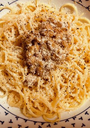 茹でたパスタを混ぜるだけ！納豆ボナーラ-レシピのメイン写真