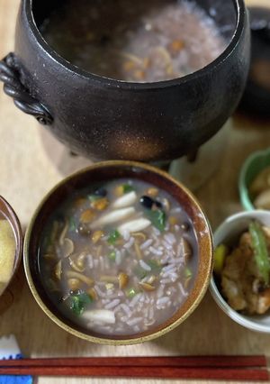 玄米雑穀米ときのこの雑炊-レシピのメイン写真