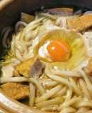 スキヤキ風●厚揚げ煮込みうどん鍋