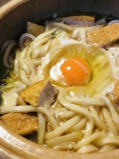 スキヤキ風●厚揚げ煮込みうどん鍋-レシピのメイン写真