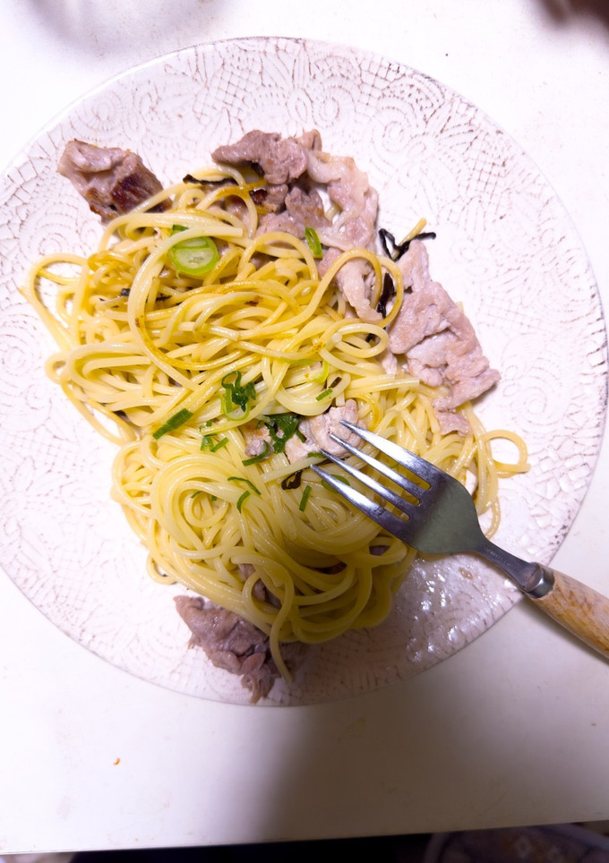 簡単！塩昆布と豚肉の和風パスタ♪-レシピのメイン写真