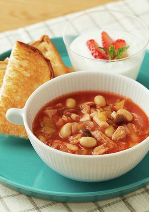 トマトジュースでツナ大豆のミネストローネ-レシピのメイン写真