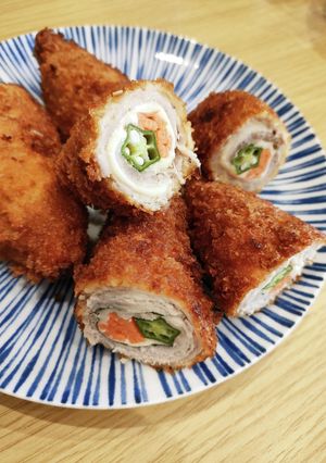 栄養たっぷり！豚こま肉で野菜巻き揚げ-レシピのメイン写真