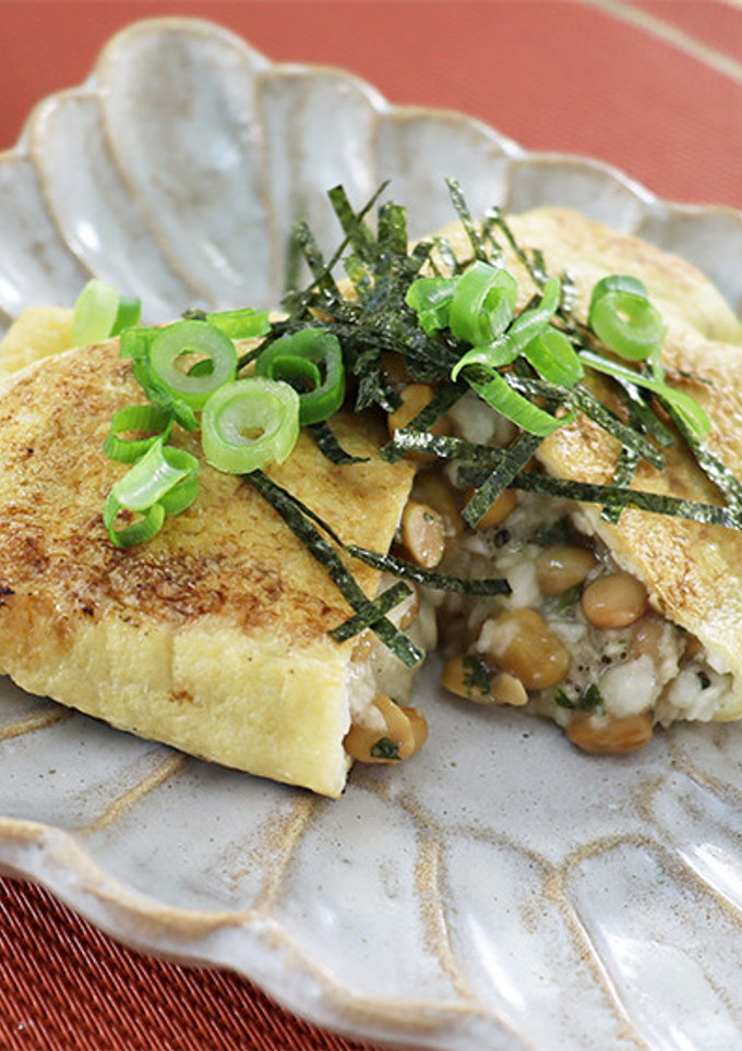 お手軽＊長芋と納豆の巾着焼き-レシピのメイン写真