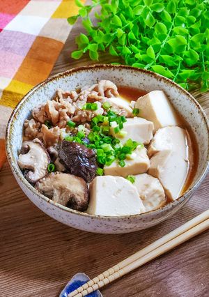 美味しい！豚バラで肉豆腐！-レシピのメイン写真