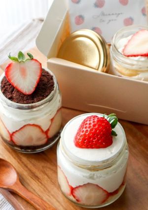 かんたん!いちごのレアチーズケーキ♡-レシピのメイン写真