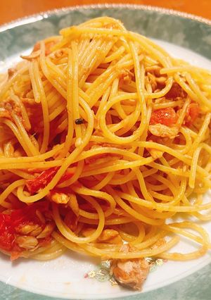 焦がしニンニクのトマトパスタ-レシピのメイン写真