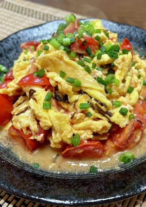 トマトと玉子の塩こんオイスター炒め-レシピのメイン写真