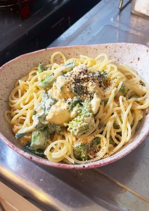 菜の花と卵の冷製パスタ-レシピのメイン写真