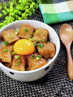 ガッツリ!♡高野豆腐のてりたま豚どん♡-レシピのメイン写真