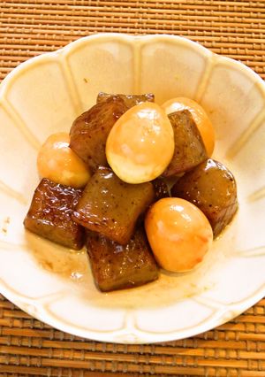 ☺簡単♪こんにゃくとうずら玉子の炒り煮☺-レシピのメイン写真