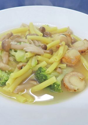 ほたてときのこのスープパスタ-レシピのメイン写真