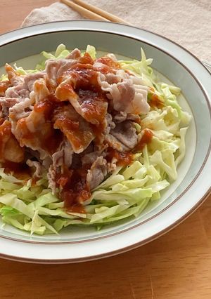 ＊温野菜＊梅ラー油しゃぶしゃぶ＊-レシピのメイン写真