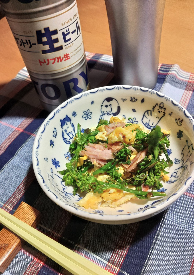 菜の花･たまご･ももハムの簡単炒め-レシピのメイン写真