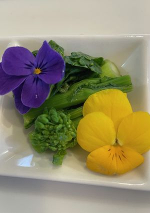 インスタ映え菜の花辛し合えwithビオラ-レシピのメイン写真