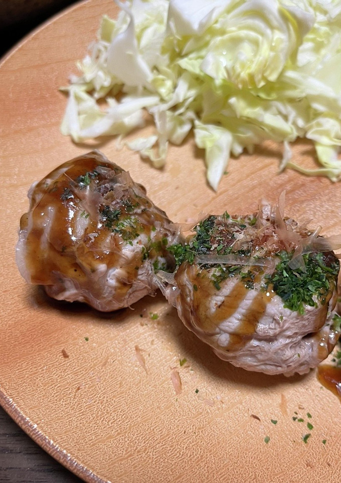 たこ焼き風！椎茸の肉巻き-レシピのメイン写真