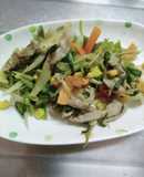ごぼうとニラを使った野菜炒め