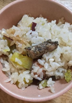 地鶏炭火焼き＆さつまいも炊き込みご飯-レシピのメイン写真