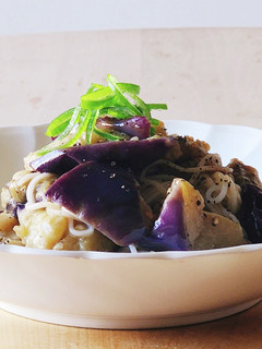 ナスと素麺のイタリアン☆余った素麺☆昼食-レシピのメイン写真